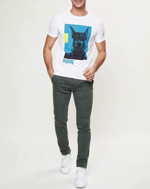 Wit T-shirt met hondenlogo