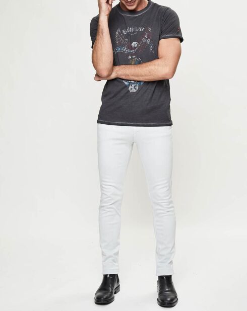 T-shirt laterale con logo nero lavato