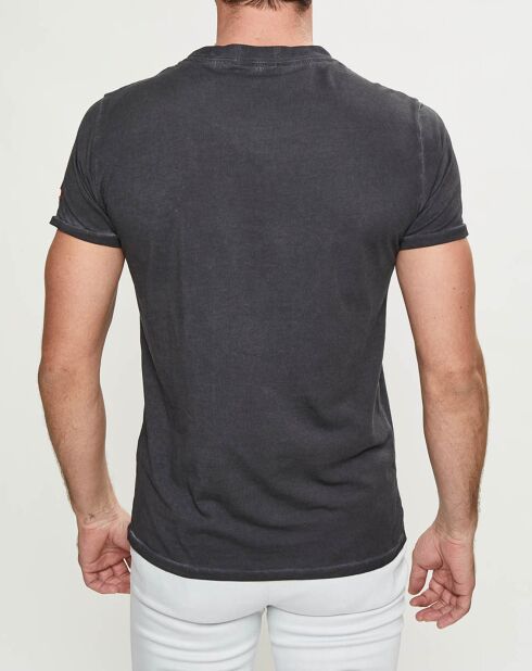 T-shirt laterale con logo nero lavato