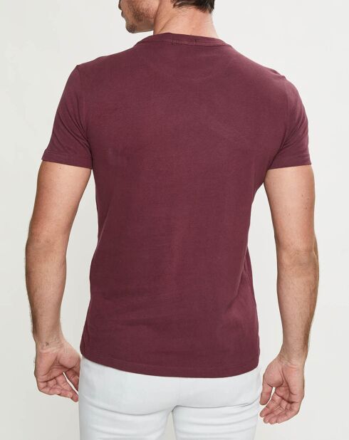 Burgunderfarbenes T-Shirt mit großem Logo