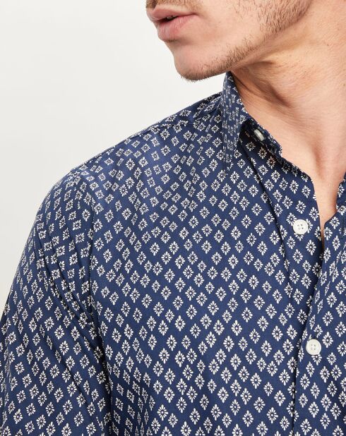 Marineblauw shirt met lange mouwen