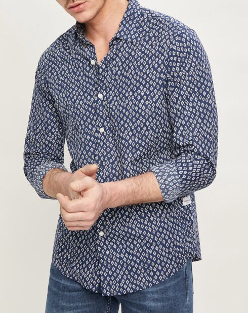 Marineblauw shirt met lange mouwen