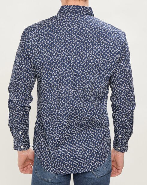 Marineblauw shirt met lange mouwen