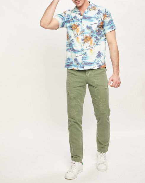 Blaues Hawaiianisches Kurzarmhemd