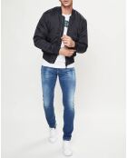 Blouson bomber Logo Back bleu nuit