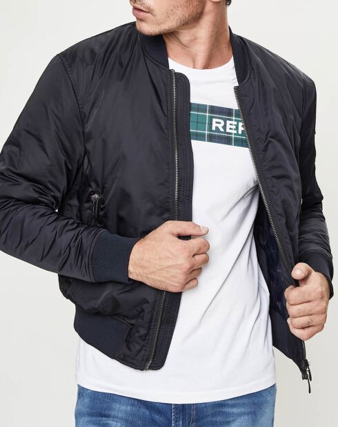 Blouson bomber Logo Back bleu nuit