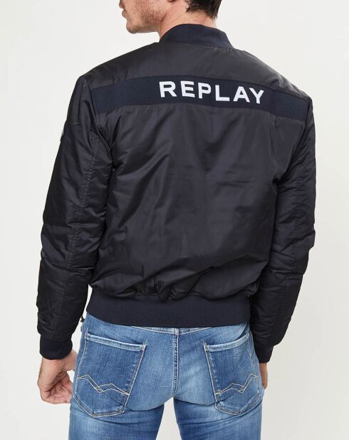 Blouson bomber Logo Back bleu nuit