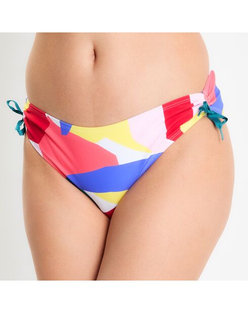 Bas de maillot de bain imprimé géométrique multicolore