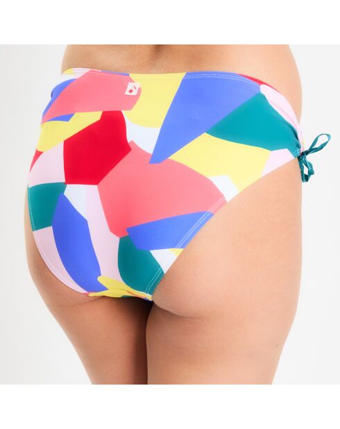 Bas de maillot de bain imprimé géométrique multicolore