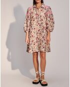 Robe Courte en Lin mélangé Loose Ashley rose