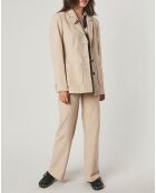 Chaqueta ajustada Sorah Ecru de pana