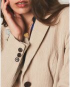 Chaqueta ajustada Sorah Ecru de pana