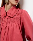 Chemise Smockee Claudia bois de rose