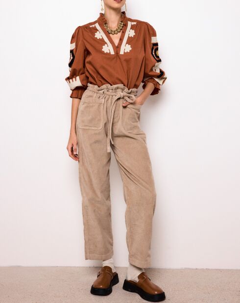 Ingrid Egrid Gerade Hose aus Kord