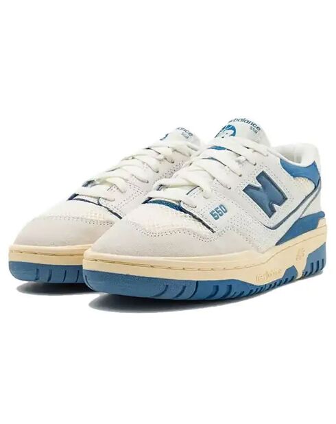 Baskets en Cuir 550 blanc/bleu