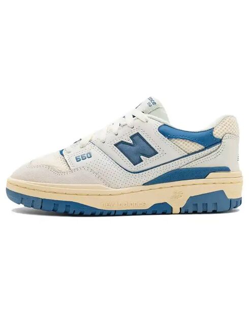 Baskets en Cuir 550 blanc/bleu