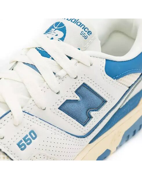Baskets en Cuir 550 blanc/bleu