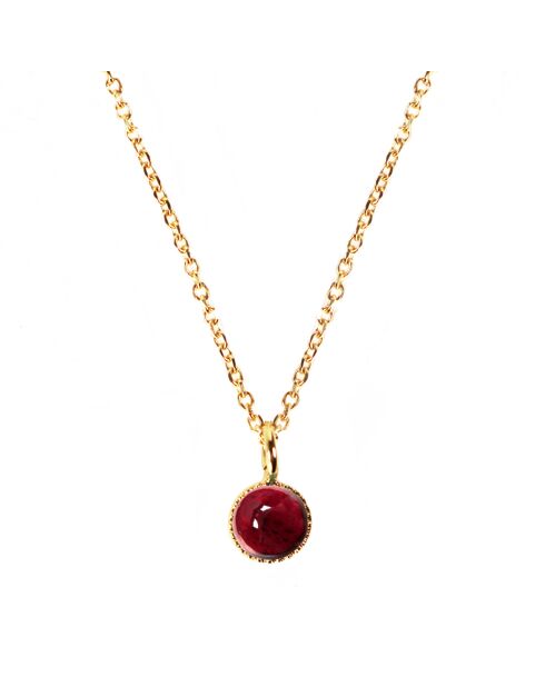 Collier Athena en Laiton doré & Grenat