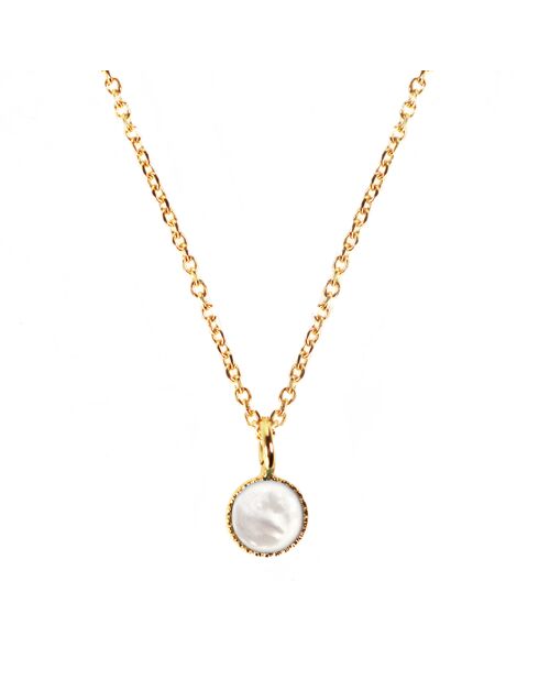 Collier Athena en Laiton doré & Nacre