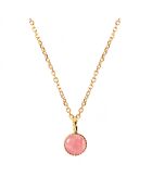 Collier Athena en Laiton doré & Rhodocrosite