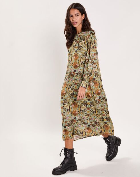 Robe Paisley imprimée vert/multicolore