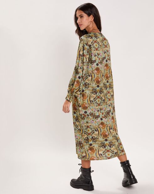 Robe Paisley imprimée vert/multicolore