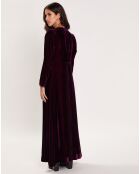 Robe en Velours satiné Princesse cerise noire