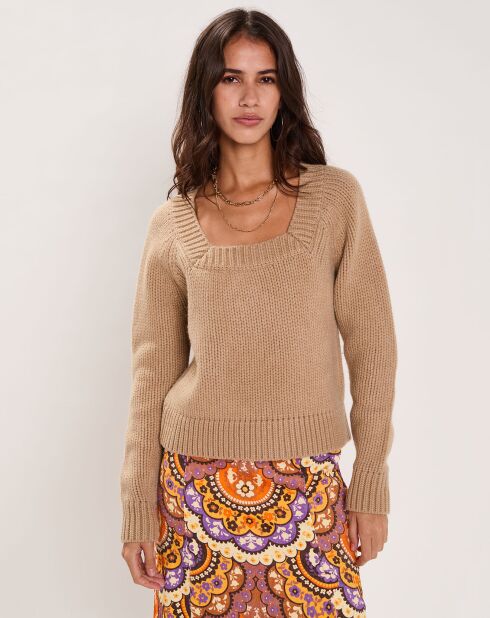 Pull Cropped 100% Laine Basic camel