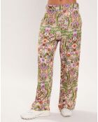 Pantalon Paisley imprimé rose/multicolore