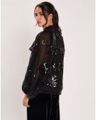 Blouse à sequins Tulle noire