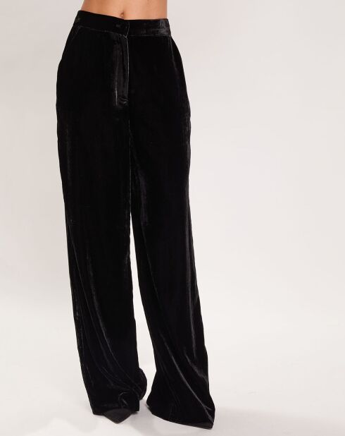 Pantalon en Velours satiné Princesse noir