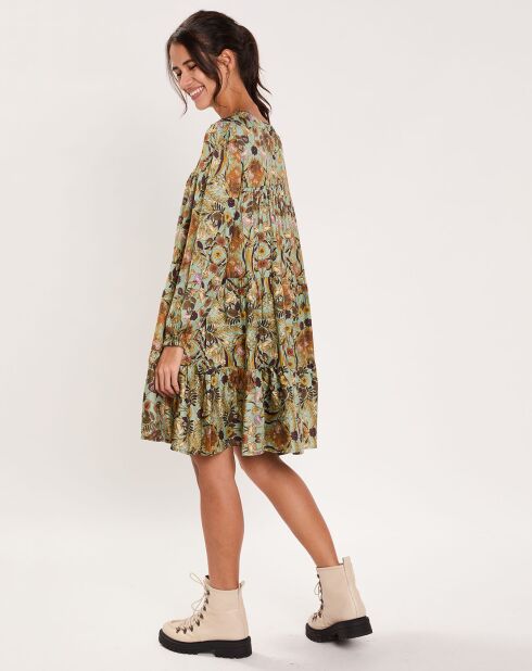 Robe Paisley imprimée verte