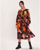 Robe Médiéval Patchwork imprimée multicolore