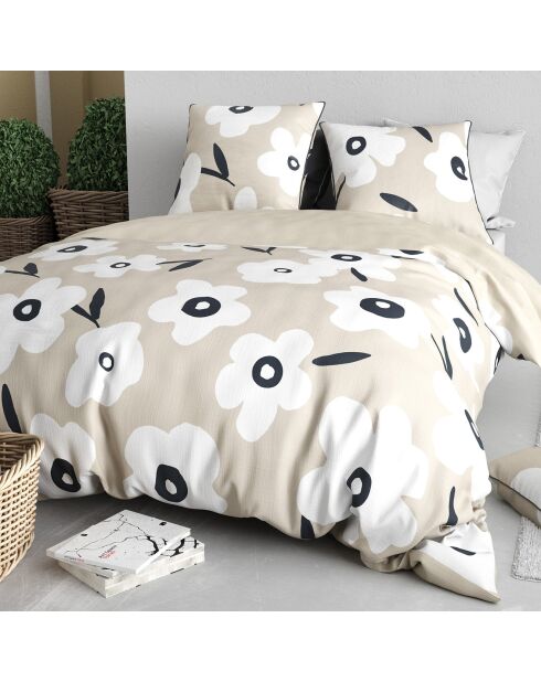 Parure housse de couette Lena beige - 240x220 cm