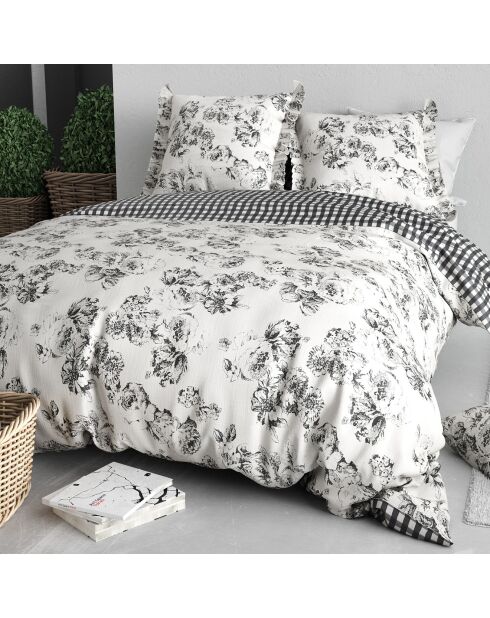 Parure housse de couette Ornella noire - 240x220 cm