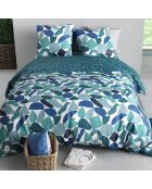 Parure housse de couette Nano bleue