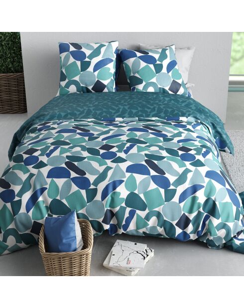 Parure housse de couette Nano bleue
