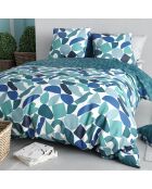 Parure housse de couette Nano bleue