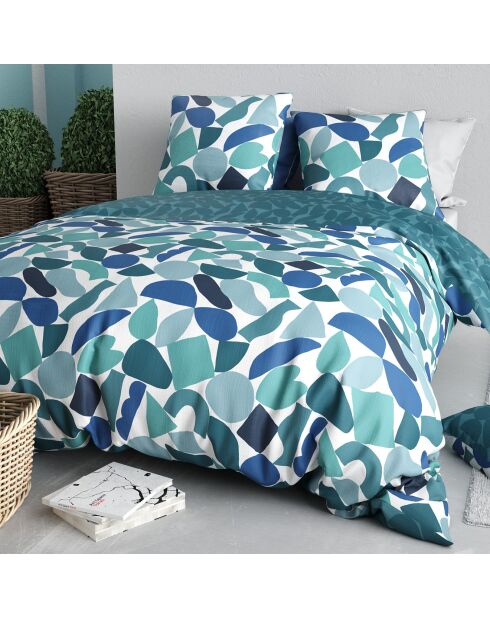 Parure housse de couette Nano bleue