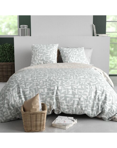 Parure housse de couette Maya grise - 240x220 cm