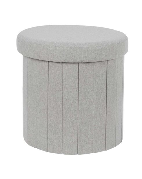 Coffre pouf pliable pills  gris - 38x38x38 cm