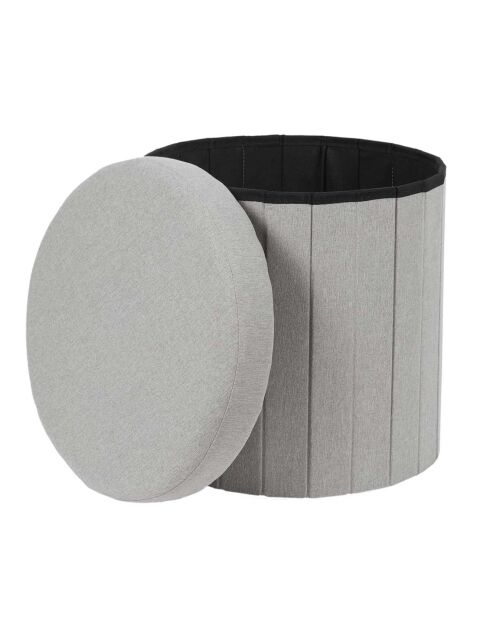 Coffre pouf pliable pills  gris - 38x38x38 cm