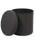 Coffre pouf pliable pills  noir - 38x38x38 cm