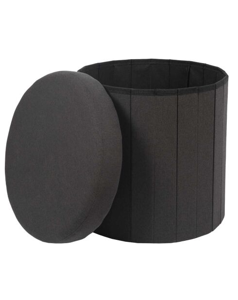 Coffre pouf pliable pills  noir - 38x38x38 cm