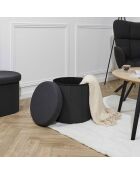 Coffre pouf pliable pills  noir - 38x38x38 cm