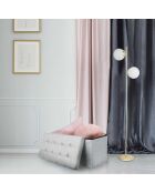 Coffre banc pliable tissu gris - 76x38x37 cm
