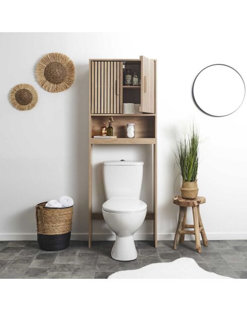 Klaus brauner Toilettenschrank - 60x166x20 cm