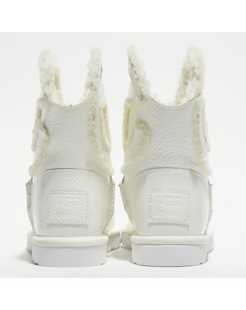 Bottines en Cuir verni fourrées Ugg X Telfar Logo Mini Crinkle blanches