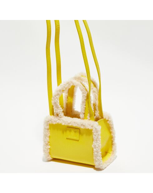 Cabas en Cuir verni Ugg X Telfar S jaune - 19x13x9 cm