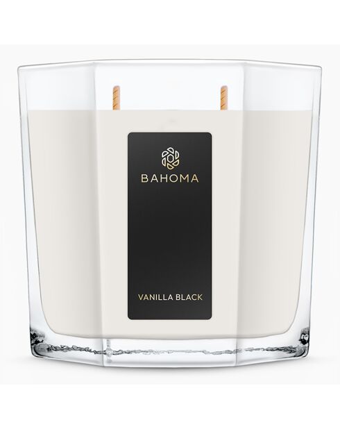 Achteckige Duftkerze, schwarze Vanille, Größe XL, 2 Dochte, 80 Stunden